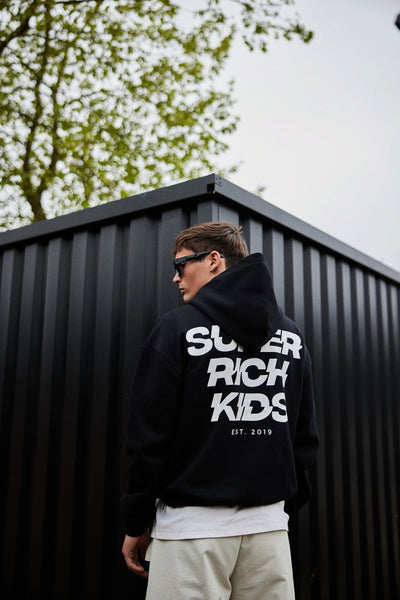 Hoodie Super Rich Kids zwart met wit