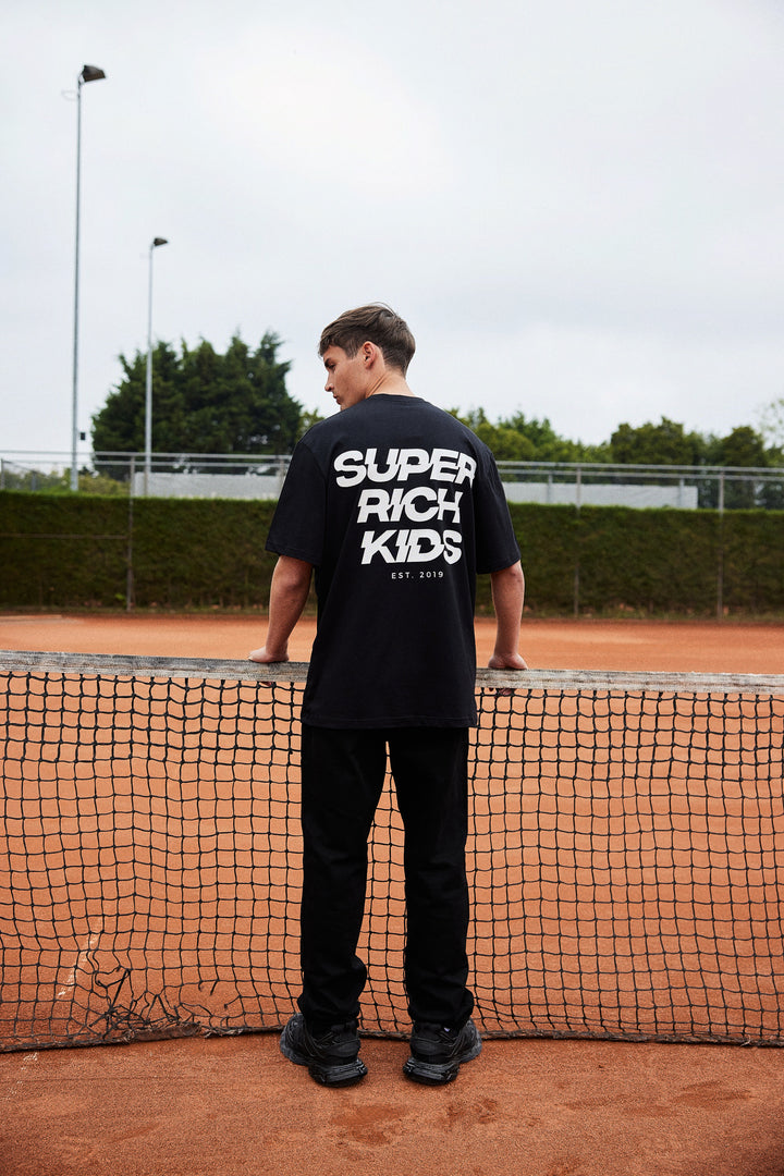 Super Rich Kids T-Shirt zwart met wit