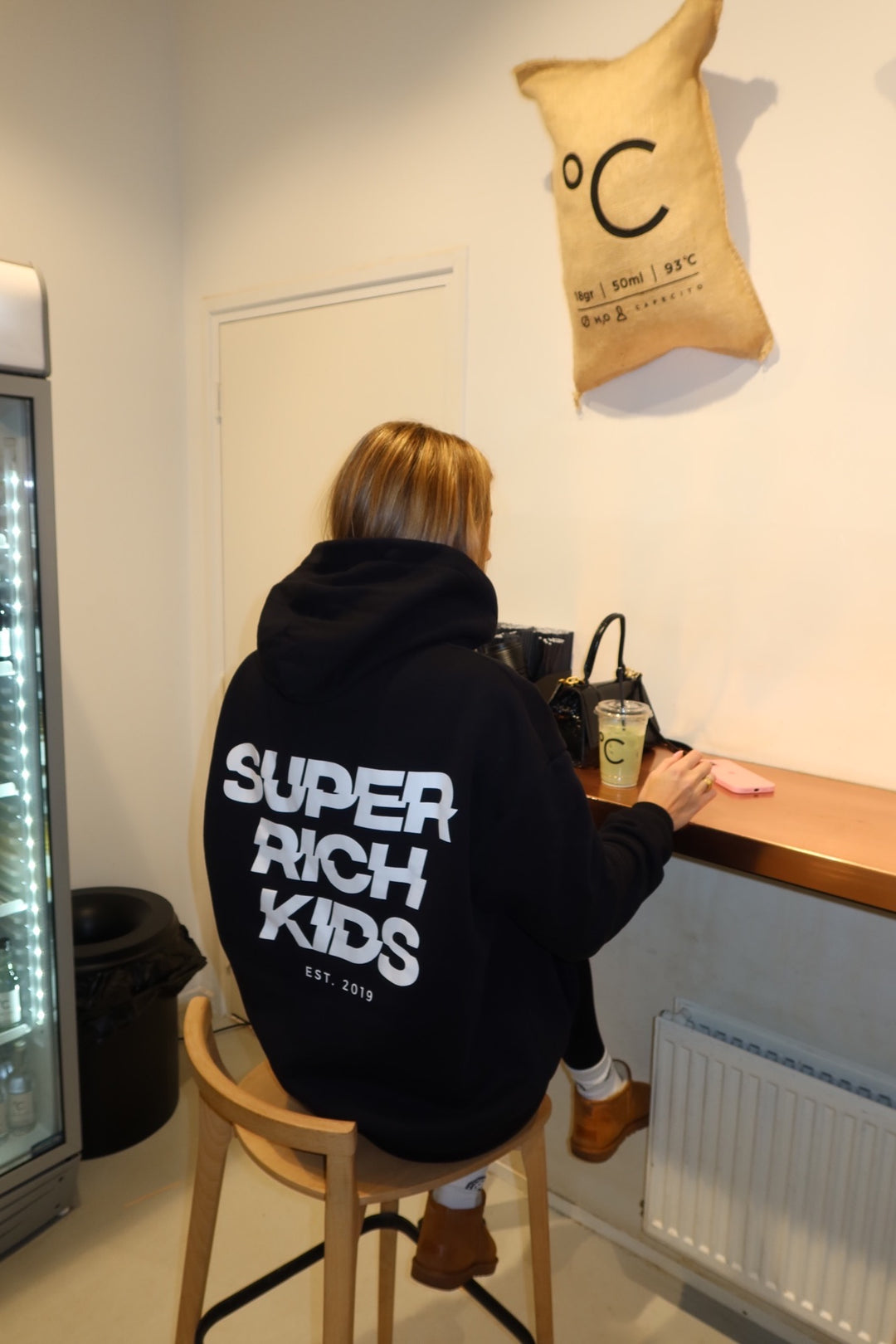 Hoodie Super Rich Kids zwart met wit