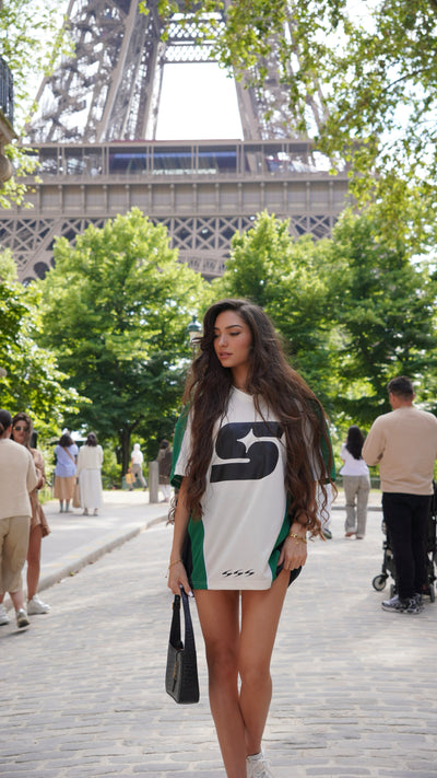 'City' Jersey T-Shirt  Green & Off white