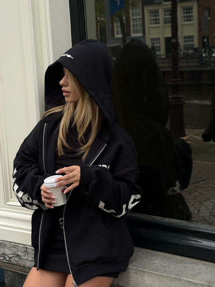 SRK Logo Zip Up Hoodie 'Black & White'