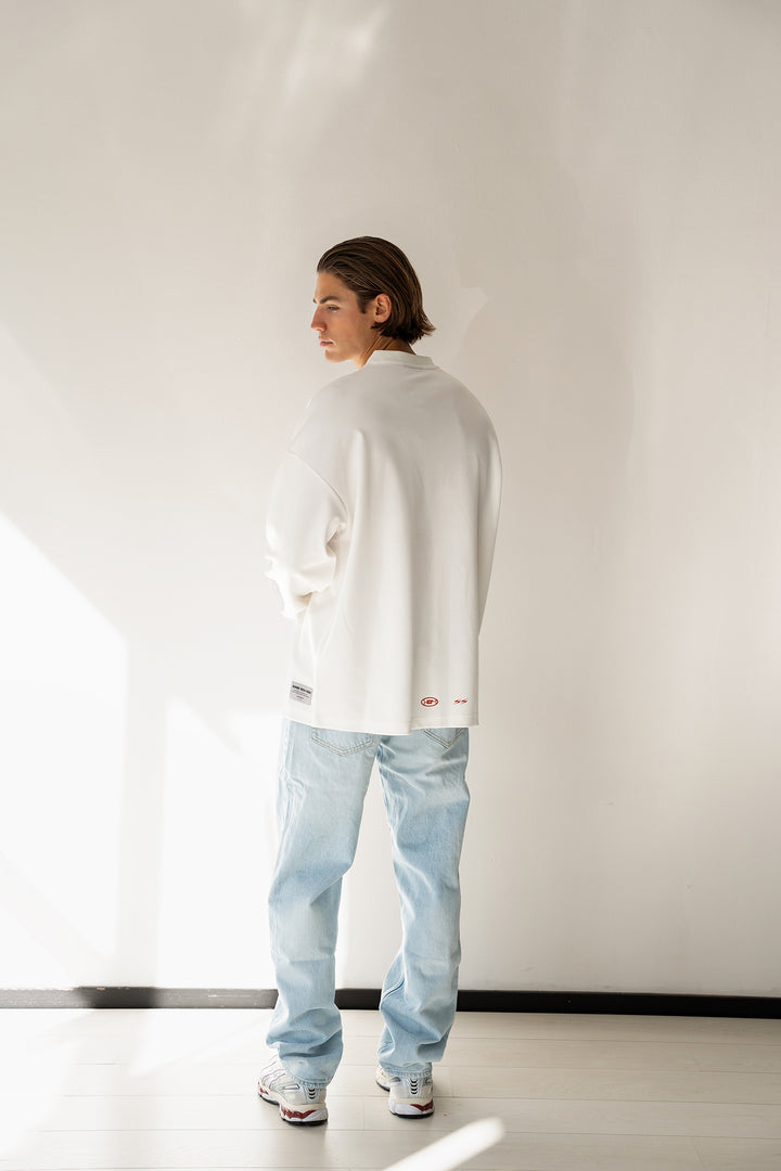 'Monaco Racing' Oversized Jersey 'Off White & Red'