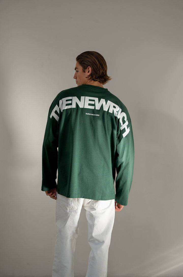 'THE NEW RICH' Longsleeve Tee 'Green'