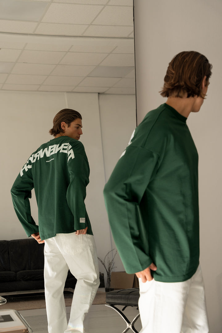 'THE NEW RICH' Longsleeve Tee 'Green'