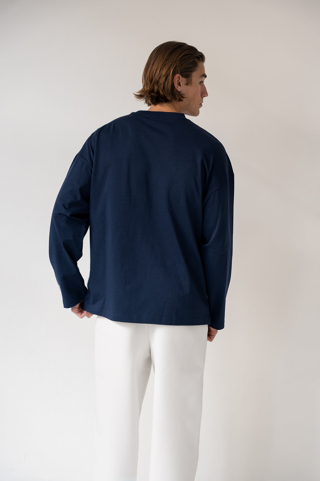 'Rich Life' Longsleeve Tee 'Navy & White'