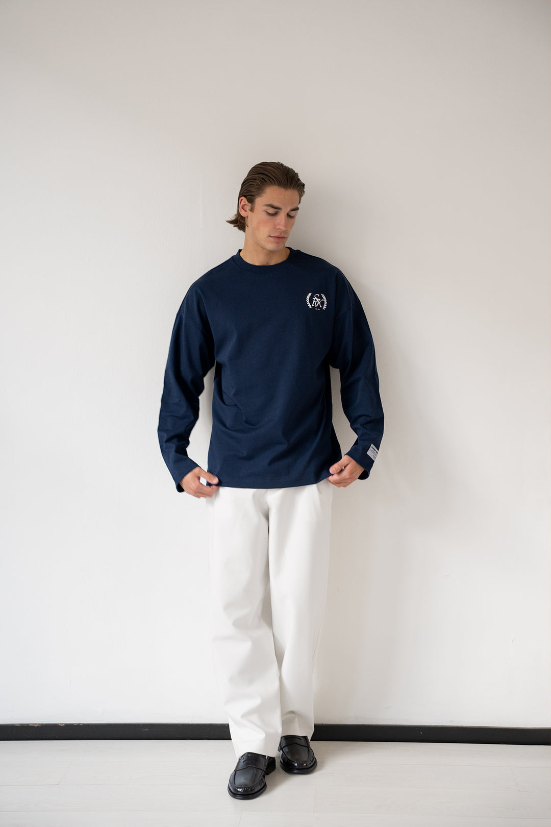 'SRK Society' Longsleeve Tee 'Navy & White'