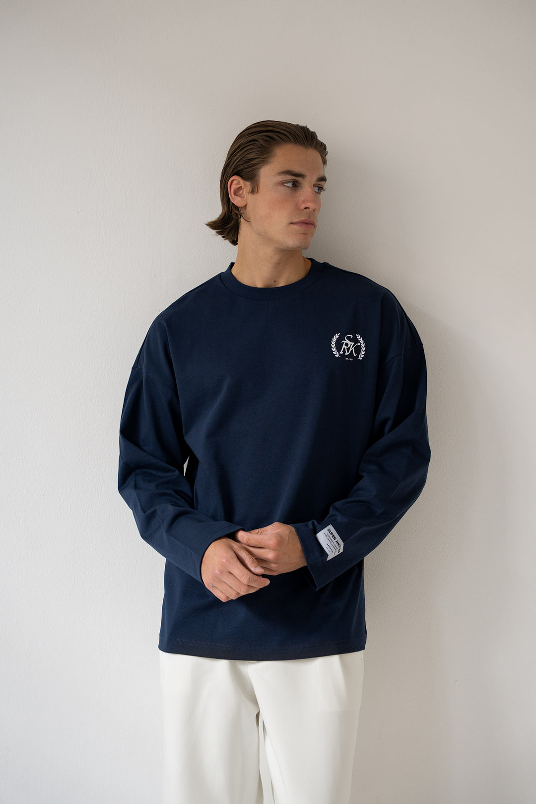 'SRK Society' Longsleeve Tee 'Navy & White'