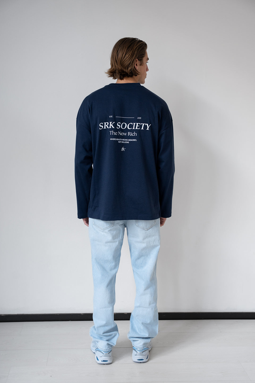 'SRK Society' Longsleeve Tee 'Navy & White'