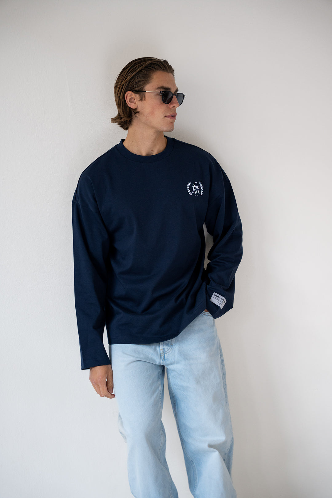 'SRK Society' Longsleeve Tee 'Navy & White'