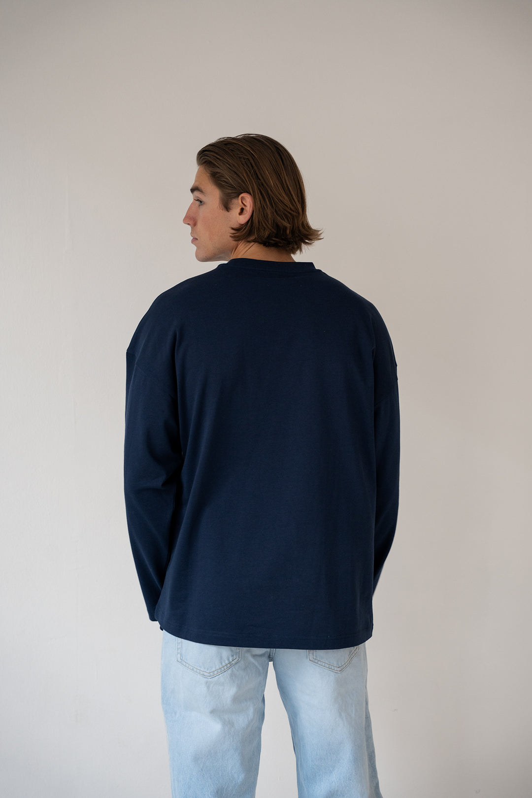 'Rich Life' Longsleeve Tee 'Navy & White'