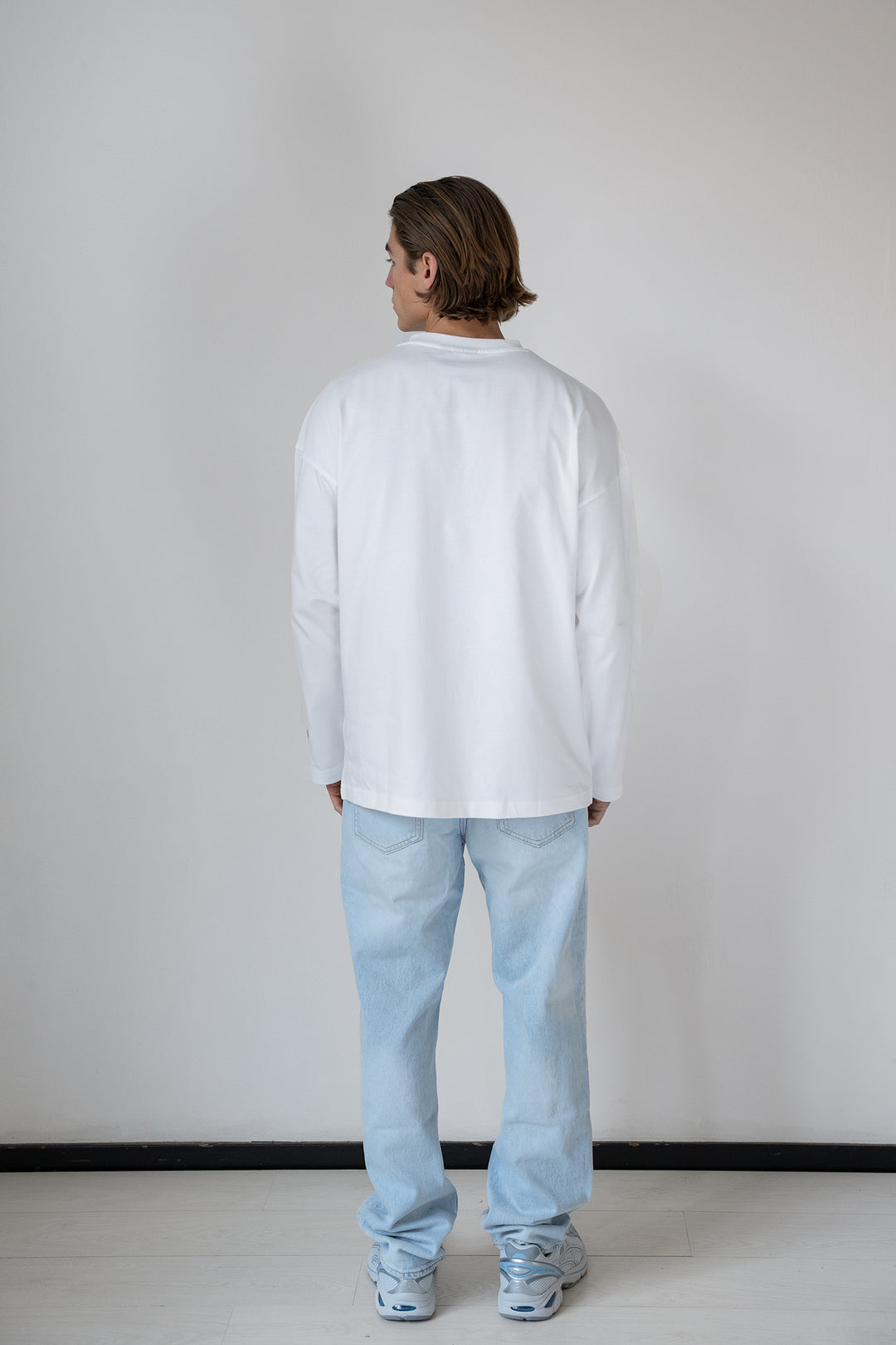 'Rich Life' Longsleeve Tee 'Off White & Navy'