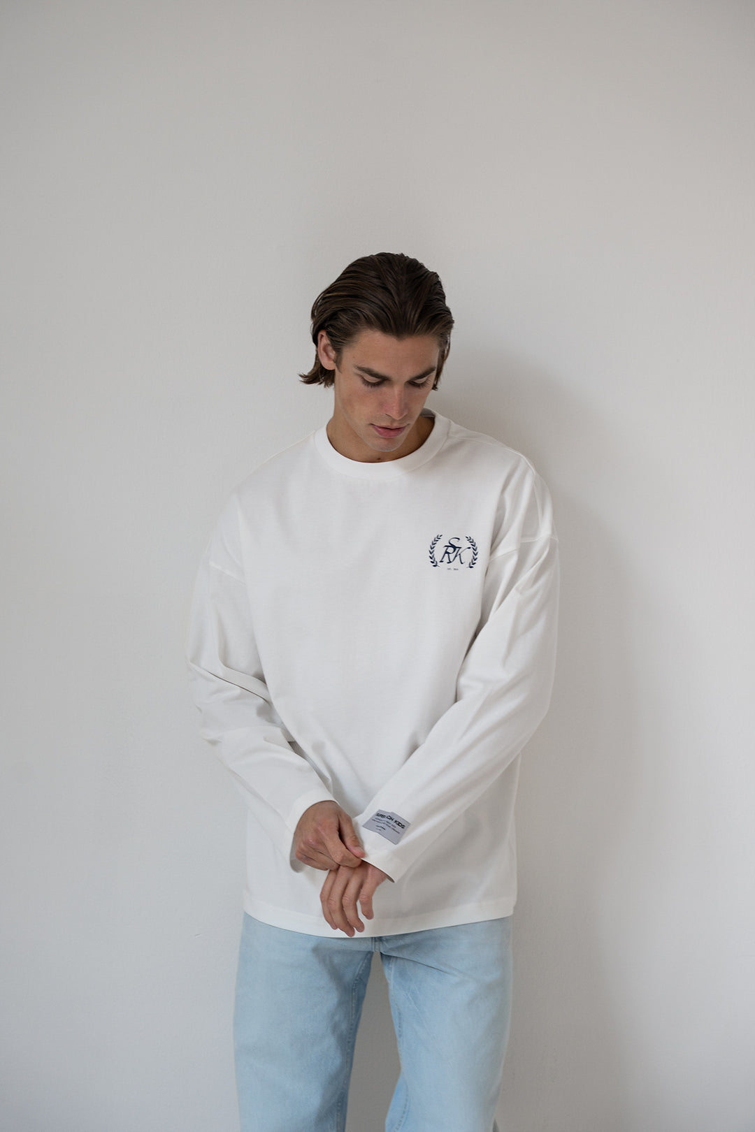 'SRK Society' Longsleeve Tee 'Off White & Navy'