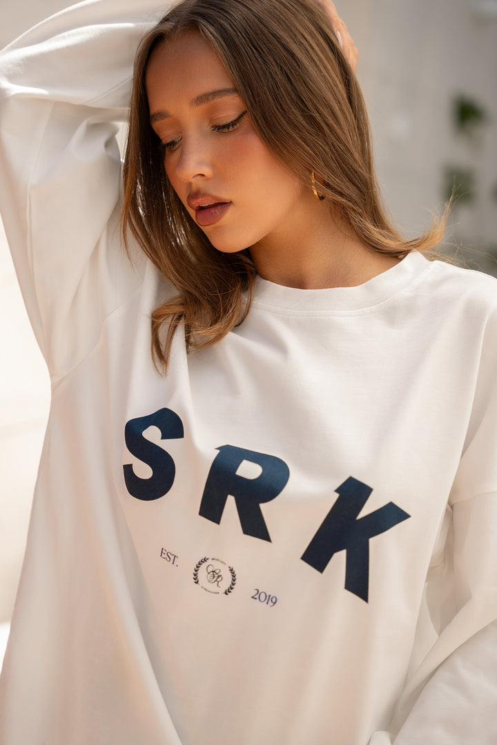 SRK Longsleeve Tee - Off White &amp; Navy