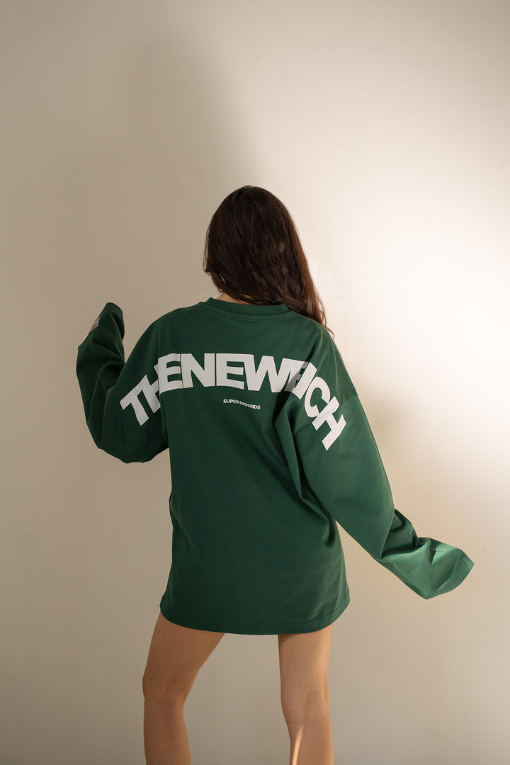 'THE NEW RICH' Longsleeve Tee 'Green'