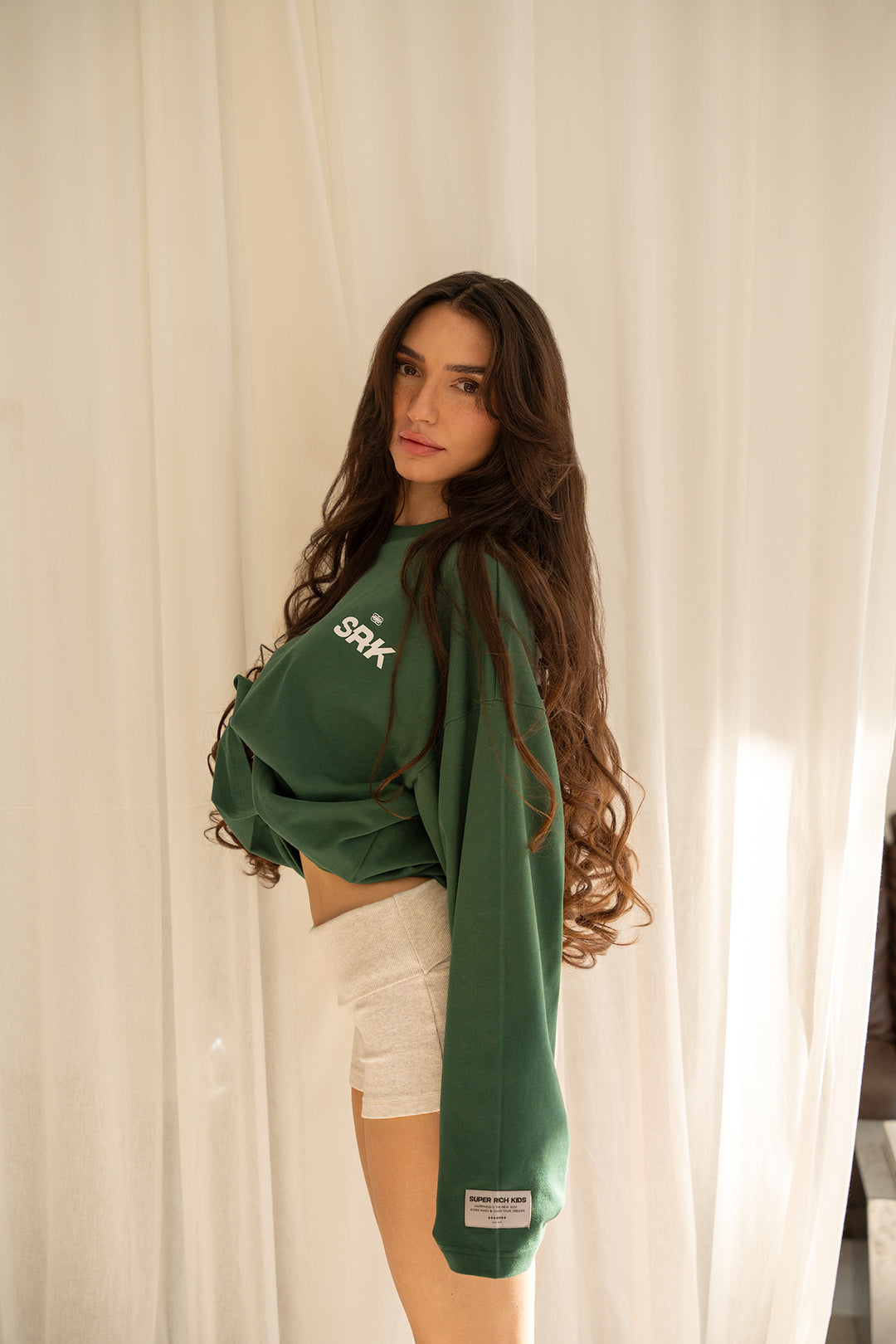 'THE NEW RICH' Longsleeve Tee 'Green'