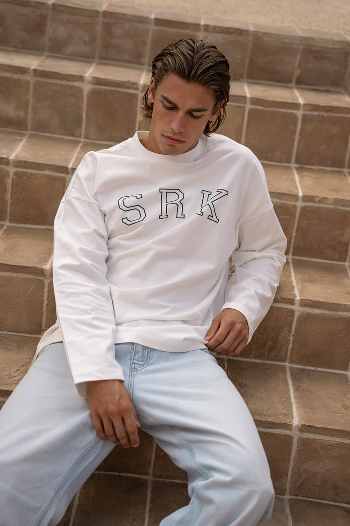 SRK Longsleeve Tee - Off White &amp; Green