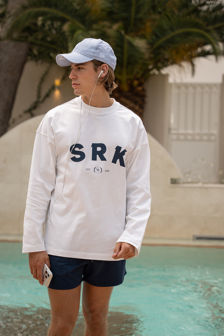 SRK Longsleeve Tee - Off White &amp; Navy