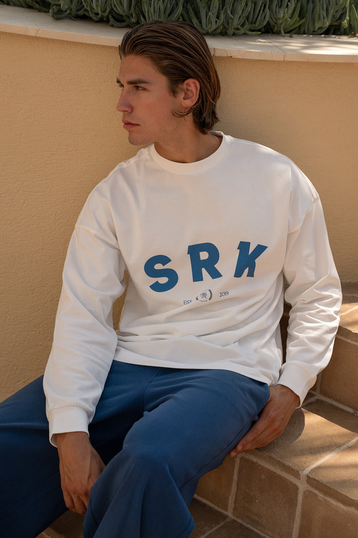 SRK Longsleeve Tee - Off White &amp; Blue