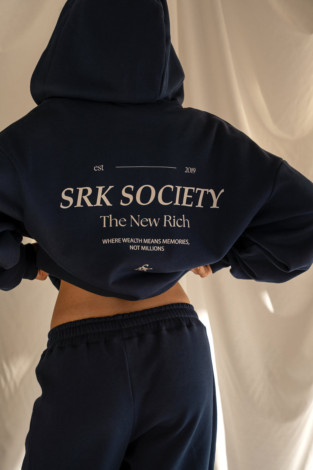 'The New Rich' Zip up Hoodie 'Navy'