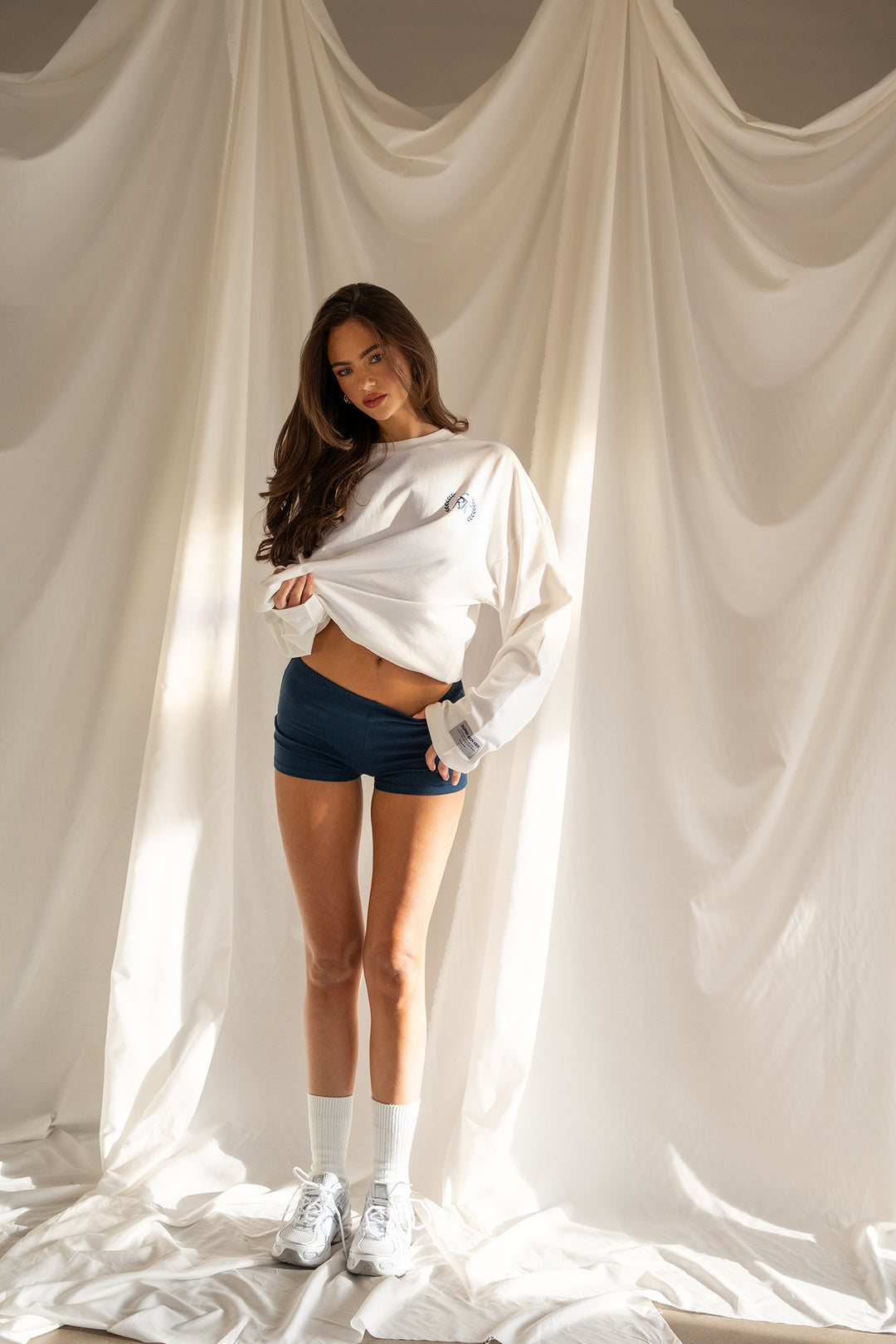 'SRK Society' Longsleeve Tee 'Off White & Navy'