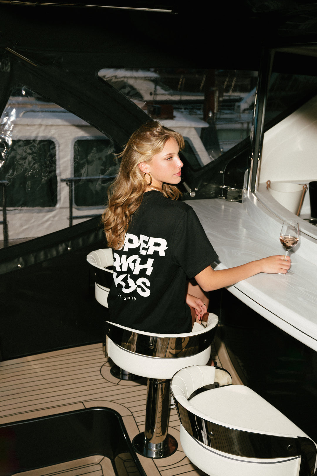 Super Rich Kids T-Shirt zwart met wit