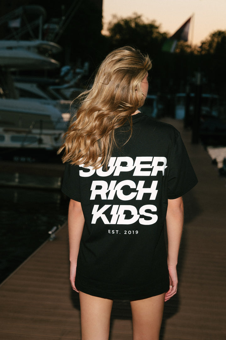 Super Rich Kids T-Shirt zwart met wit