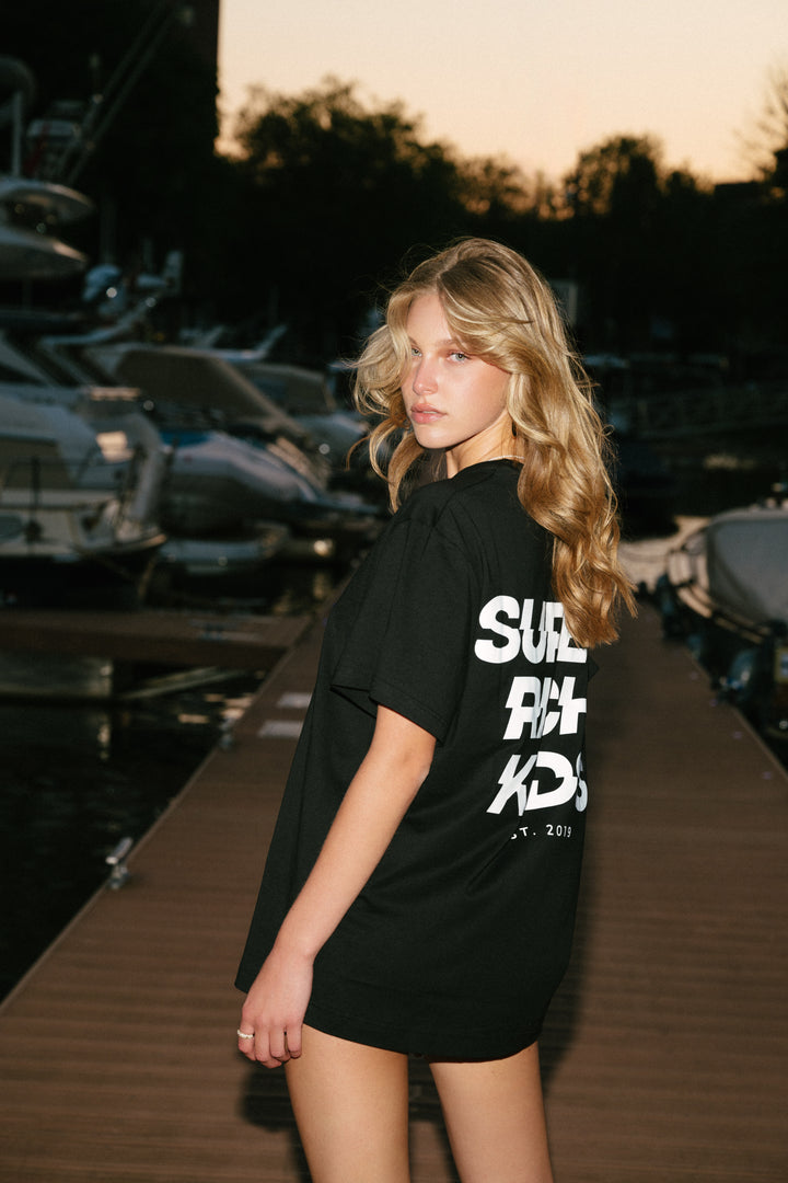 Super Rich Kids T-Shirt zwart met wit