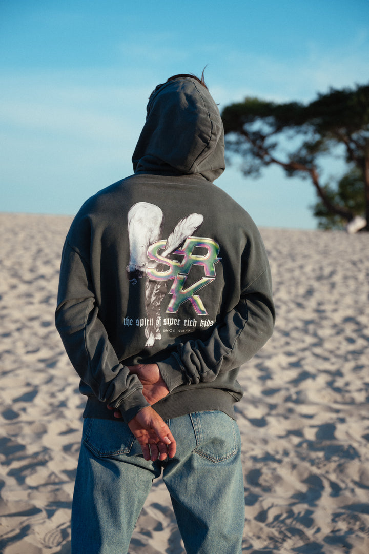 Hoodie 'Spirit of SRK' Acid Wash Grey