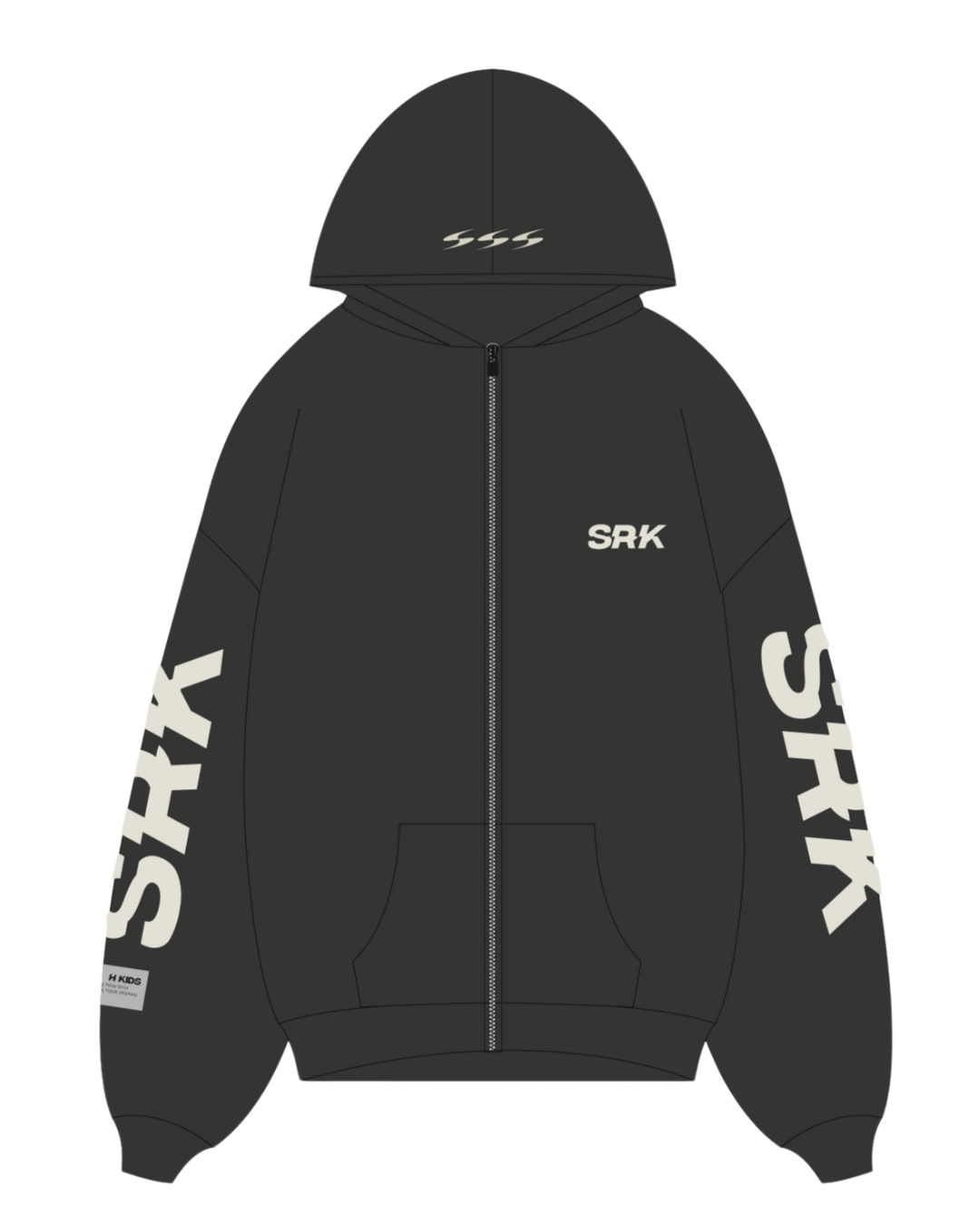 SRK Logo Zip Up Vest 'Black & White'