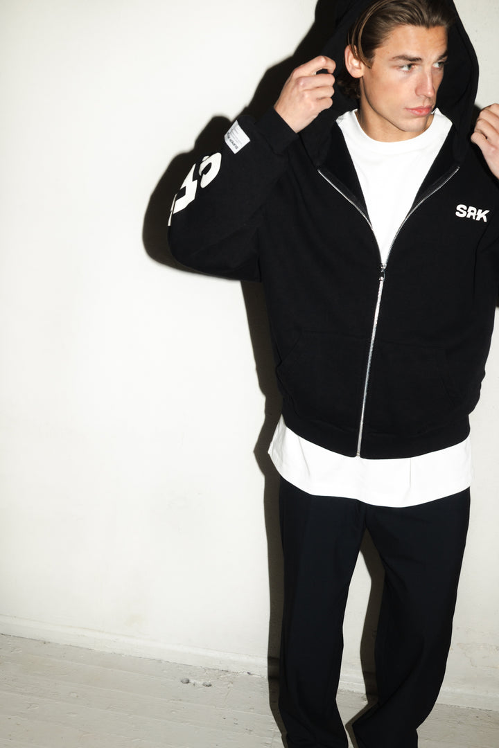 SRK Logo Zip Up Hoodie 'Black & White'