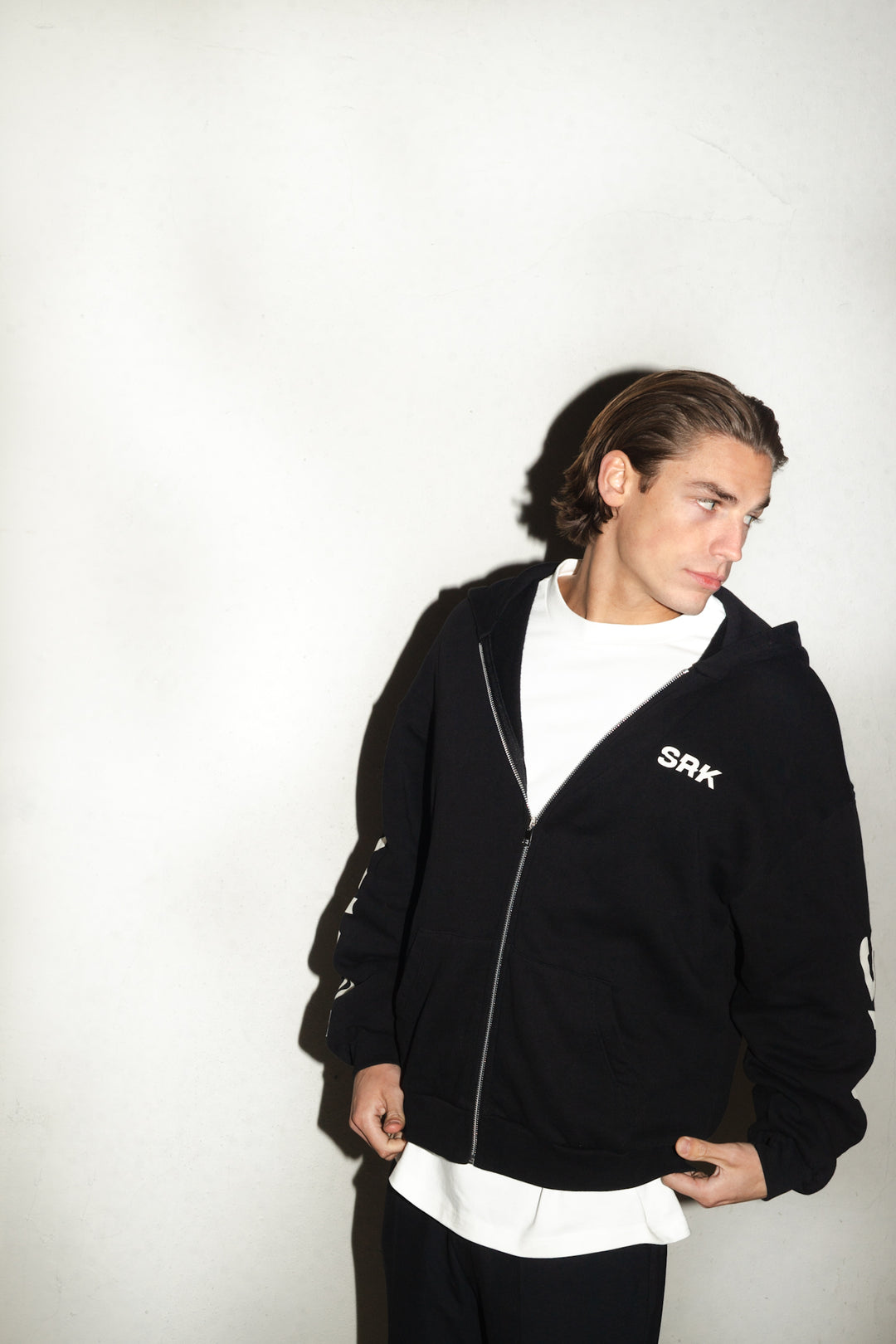 SRK Logo Zip Up Hoodie 'Black & White'