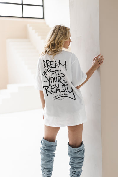 T-Shirt 'Dream' Wit met zwart