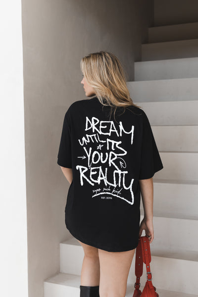 T-Shirt 'Dream' Zwart met wit