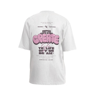 T-Shirt 'Create' Wit met roze