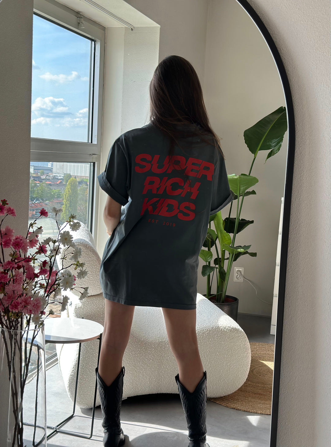 Super Rich Kids T-Shirt Acid Wash rood logo
