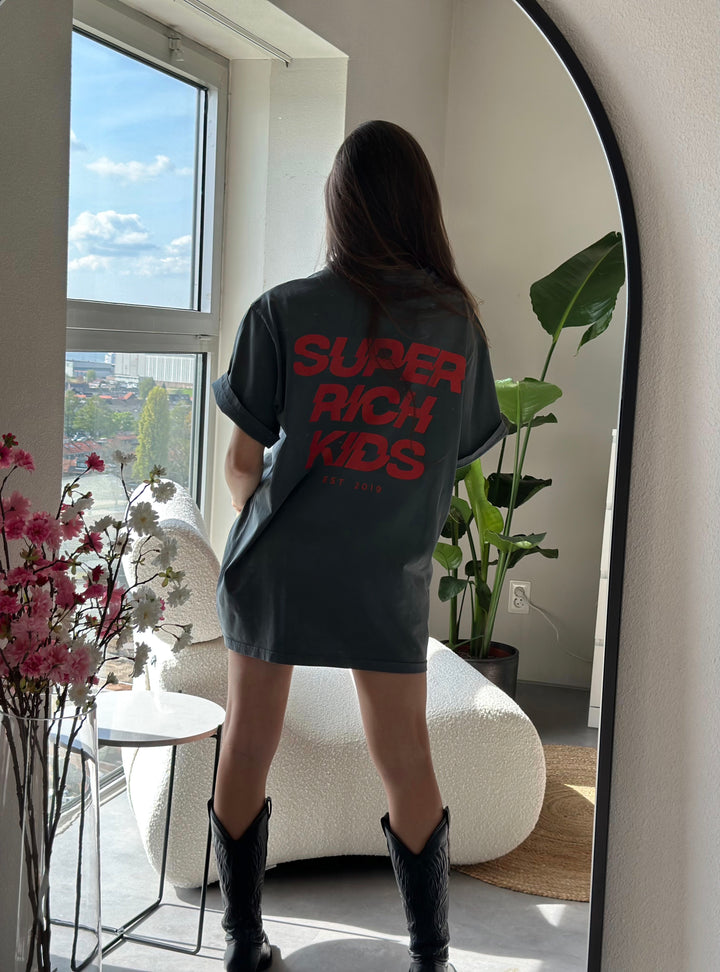 Super Rich Kids T-Shirt Acid Wash rood logo