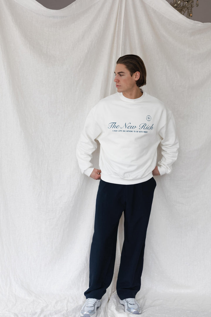 'The New Rich' Sweater 'Off White & Navy'
