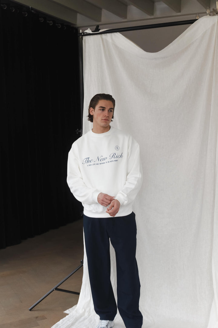 'The New Rich' Sweater 'Off White & Navy'
