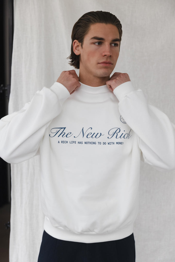 'The New Rich' Sweater 'Off White & Navy'
