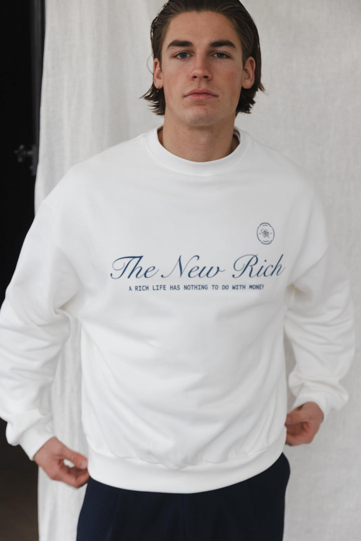 'The New Rich' Sweater 'Off White & Navy'