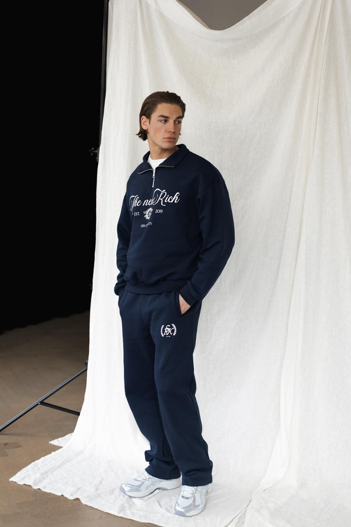 'The New Rich' Quarter Zip sweater 'Navy'