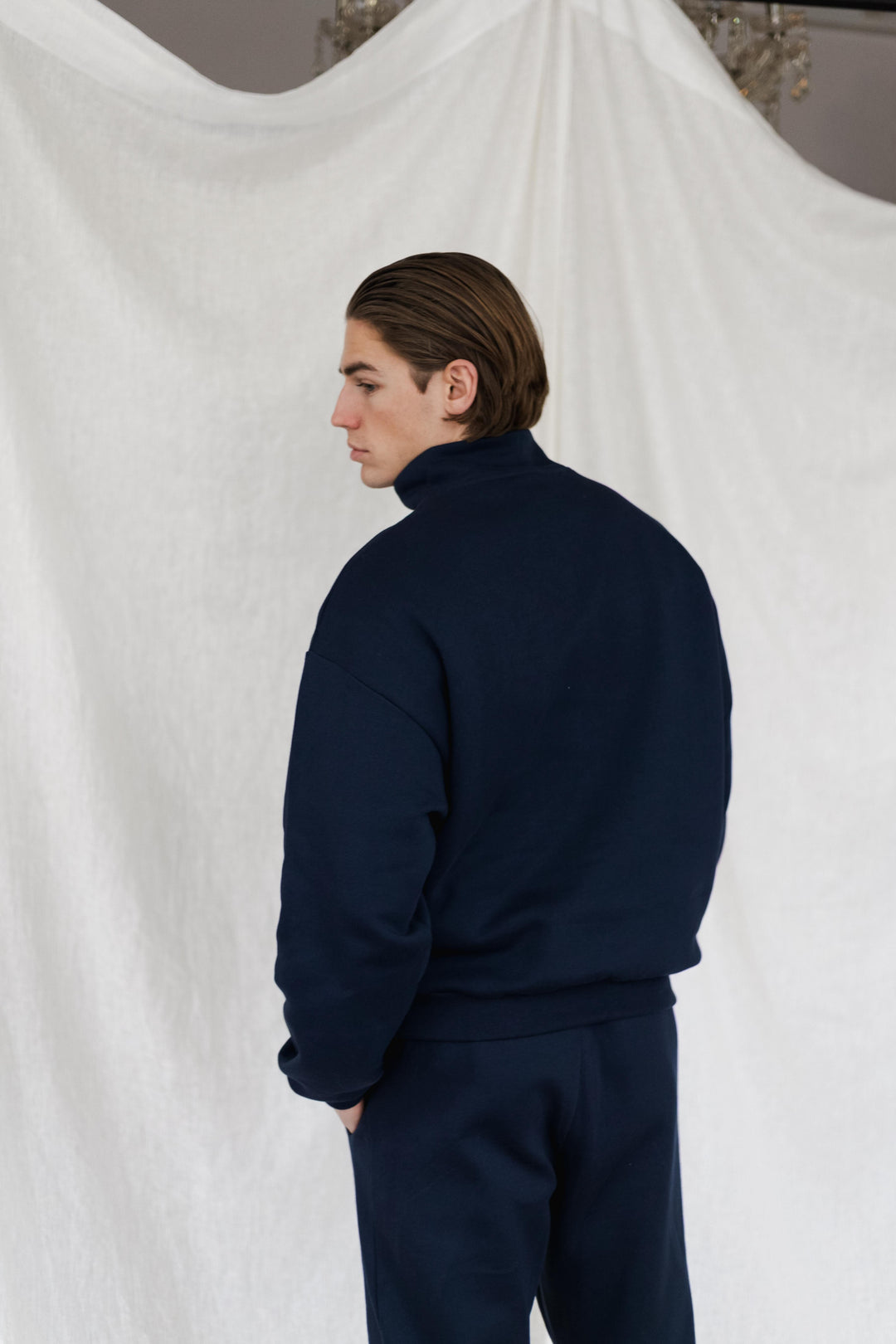 'The New Rich' Quarter Zip sweater 'Navy'