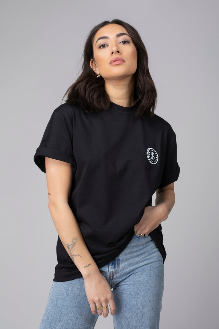 Super Rich Kids T-Shirt zwart met wit