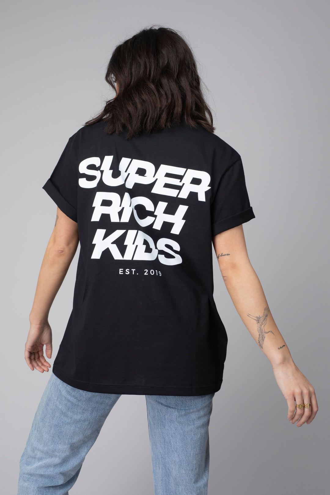 Super Rich Kids T-Shirt zwart met wit