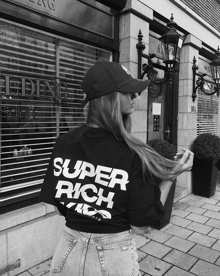 Super Rich Kids T-Shirt zwart met wit